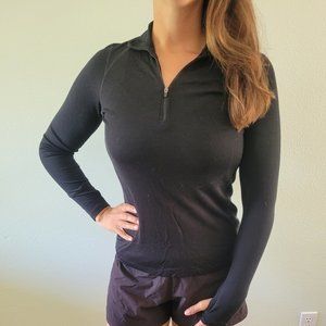 1/4 zip longsleeved wool top